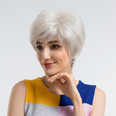 

BLONDE UNICORN Synthetic Hair Wigs Brown Straight Multi-layers multicolor various styles Short Wigs With Side Bangs