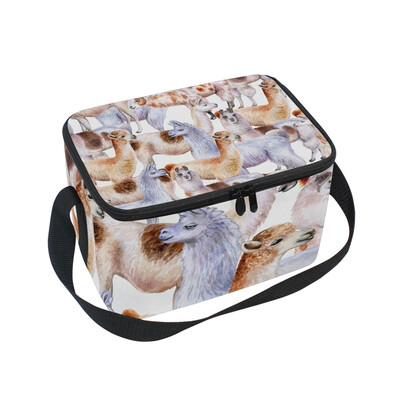 

ALAZA Lunch Box Llama Design Insulated Lunch Bag Large Cooler Tote Bagfor Men Women