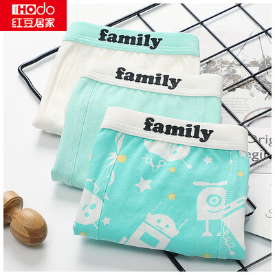 

Red bean home 2019 new boys&girls big childrens underwear childrens underwear gift box cotton ammonia A baby underwear boys mint green 16585