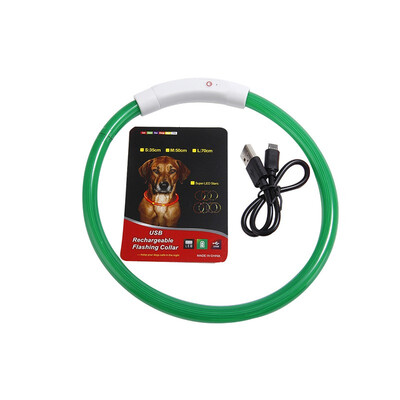 

NeillieN USB Charged Light-emitting Necklace Night-light Dog Necklace Teddy Golden-haired Dog Necklace Applicable LED collar