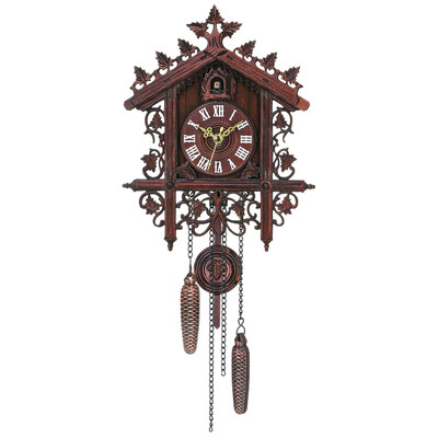 

1 Pcs Retro Vintage Wood Cuckoo Wall Clock Hanging Handcraft for Living Room Home Restaurant Cafe Hotel Decor Chic Swing