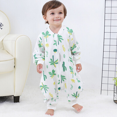 

9i9 long love long childrens legs sleeping bag baby anti-kicking baby cotton gauze pajamas climbing clothes spring&summer autumn 1900115