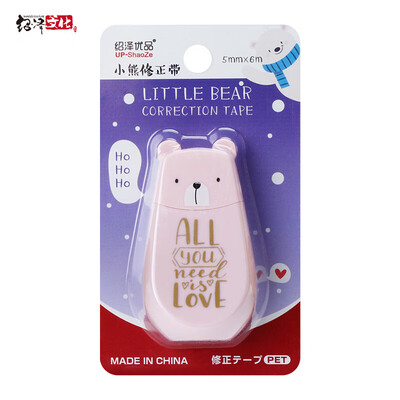 

Shaoze Culture Bear Series Correction Belt Student Office Transparent Correction Belt Modified with Pink