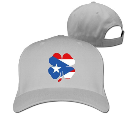 

Lucky Clover Puerto Rico Flag Adjustable Six-panel Baseball Cap