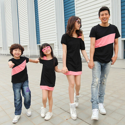 

Family matching mother daughter father son dad mommy&me clothes family look girls korean clothing couple women summer dress