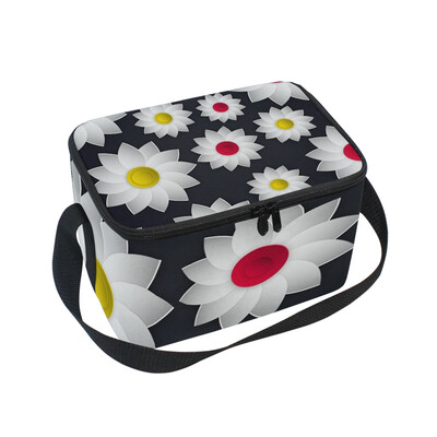 

Lunch Box Insulated Lunch Bag Large Cooler 3D Floral Pattern Tote Bagfor Kids Men Women