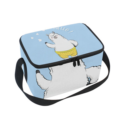 

ALAZA Lunch Box Insulated Lunch Bag Large Cooler Alpaca Say Hello Tote Bag