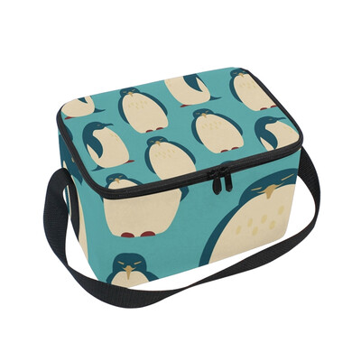 

Lunch Box Insulated Lunch Bag Large Cooler Fat Penguin Tote Bagfor Kids Men Women