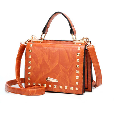 

Fashion Women Crossbody Bag with Rivets Casual PU Leather Ladies Handbags Shoulder Bag for Daily