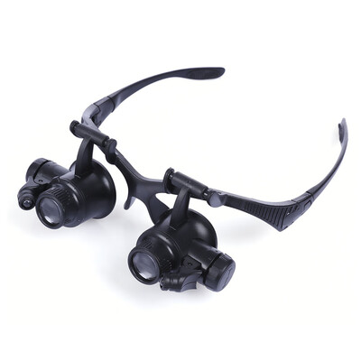 

Multifunctional 10X 15X 20X 25X Watch Repairing Magnifier with LED Double Eye Lens Jeweler Repair Tool