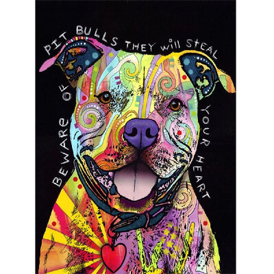 

DIY Diamond Painting Mosaic Cross Stitch Animal Colored Dog Full Round Diamond Embroidery Rhinestone Home Decor Handwork Gift Canv