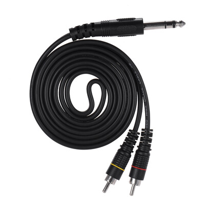 

14" 635mm TRS Male Plug to Dual RCA Stereo Audio Cable Connector Y Splitter Wire Cord 5m 164ft