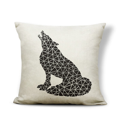 

Animal Wolf Cushion Cover Word Flowers Pillowcase Fox Chic Car Nap Mat Geometry Stripe Throw Pillows Koala Red 4545 Linen Photo