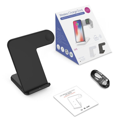 

2 in 1 Wireless Charger For iPhoneX XR  MAX Samsung S9 S8 Note9 8 Type C Fast Wireless Charging Stand For
