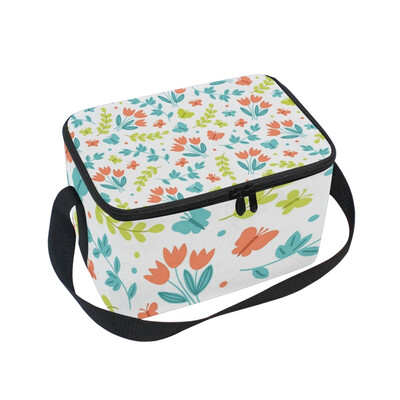 

ALAZA Insulated Lunch Box Colorful Butterfly Lunch Bag for Men Women Portable Tote Bag Cooler Bag