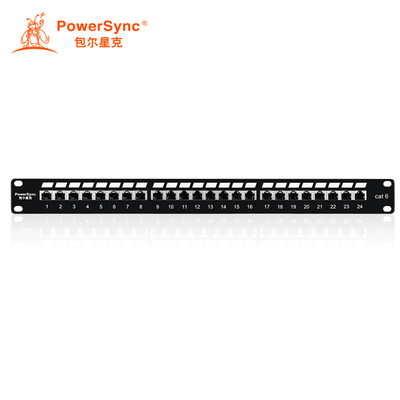 

Baoer Xingke six types of Gigabit 24-port gold plated version with shielded network distribution frame rack cabinet cable black PowerSync APPS24R0