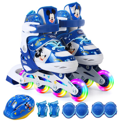 

Disney skates childrens full flash skates set beginner adjustable roller skates DCY41037-A8 Mickey 31-34
