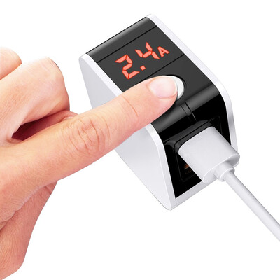 

Universal Dual USB Travel EU Plug Power Adapter LCD Display