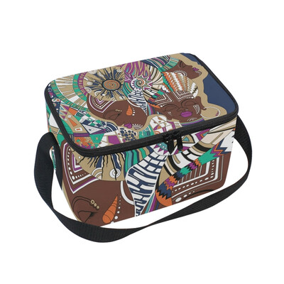 

ALAZA Lunch Box Insulated Abstract African Girls Lunch Bag Large Cooler Tote Bag for Men Women