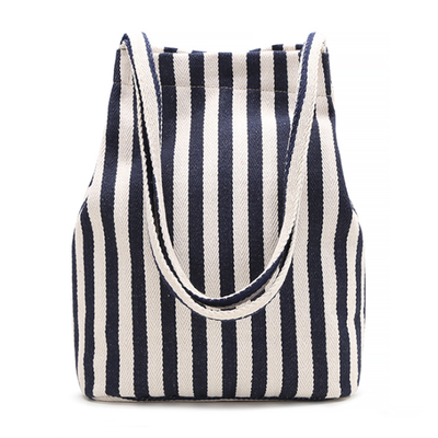 

Canvas Shoulder Bag for Women Casual Ladies Striped Satchel Bag Women Work Totes Shopping Bag