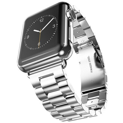 

luxury stainless steel metal strap for apple watch 4321 44mm 42mm 38mm 40mm link bracelet wrist belt Watchband for iWatch