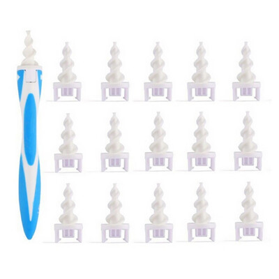 

New Smart Ears Swab 16 Pieces Earwax Remover Spiral Ear Cleaner Earpick Soft Safe TPE Tool Kit
