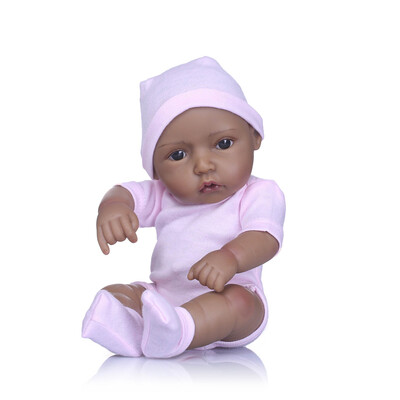 

Reborn Baby Girl Doll 10 inch Soft Full Silicone Vinyl Body Lifelike Newborn Doll With Cloths Play House Bath Toy Gift Pink Romper