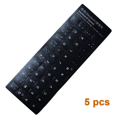 

5 pcs Pack Keyboard Stickers Russian French English Arabic Spanish Portuguese Letter Alphabet Layout Sticker for Laptop Desktop