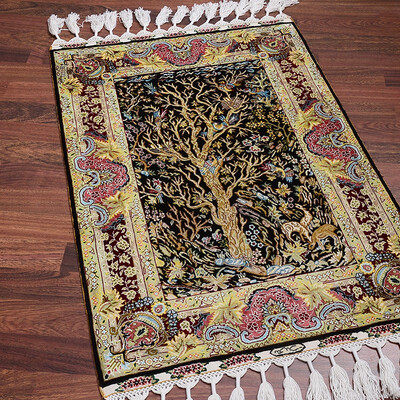 

FangCun 2x3 Hand knotted Carpet Tree Of Life Pattern Handmade Area Silk Rug for living rooms&offices FC020303