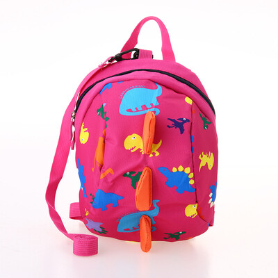 

Kids School Bags Nylon Cute Dinosaur Travel Backpack Children Kindergarten Schoolbags Red