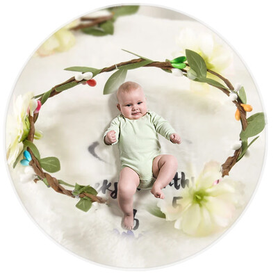 

Baby Weekly Monthly Milestone Blanket For Girl Boy Floral Wings Unicorn Frame Newborn Photo Prop Background Super Soft Flannel