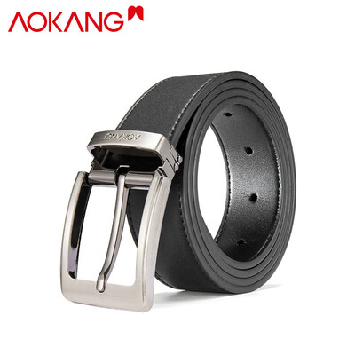 

Aokang official flagship store mens leather belt casual youth mens pants with pin buckle mens belt 8931502005 black black 115
