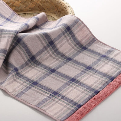 

Face Towel Square Printed Cotton Plaid Fast Drying Washing Cleaning Handkerchief Bath Hand Wash Towel for Women Men 3 Colors