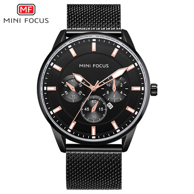 

MINI FOCUS MF0178G Men Watch Quartz Stainless Steel Strap Simple Wristwatch Time Display Fashion Casual 3ATM Waterproof Luminous H