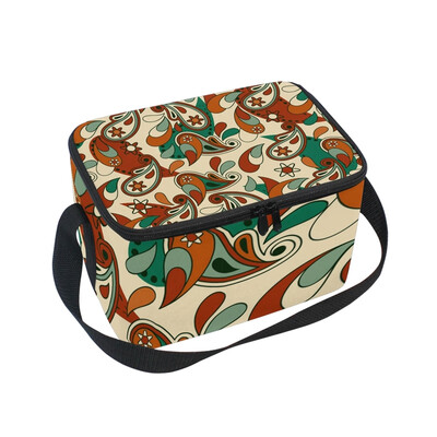 

ALAZA Insulated Lunch Box Vintage Abstract Lunch Bag for Men Women Portable Tote Bag Cooler Bag