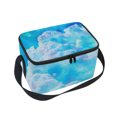 

ALAZA Lunch Box Insulated Watercolor Sky Lunch Bag Large Cooler Tote Bagfor Men Women