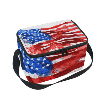 

ALAZA Lunch Box Insulated Flag Of America Lunch Bag Large Cooler Tote Bag for Men Women