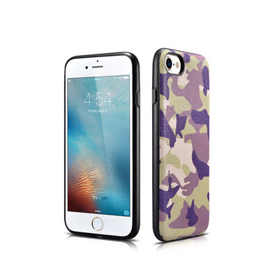 

Original 2017 Genuine Natural Cow Skin CoverSoft Silicone For iPhone 7 7plus cases army camouflage phone case bag fundas capa