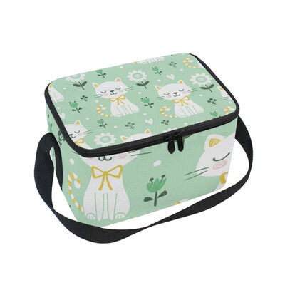 

ALAZA Lunch Box Insulated Cute Cats Lunch Bag Large Cooler Tote Bagfor Men Women