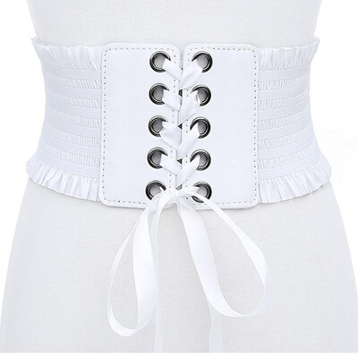 

Women Ladies Soft PU Leather Wrap Around Tie Corset Cinch Waist Wide Dress Belt