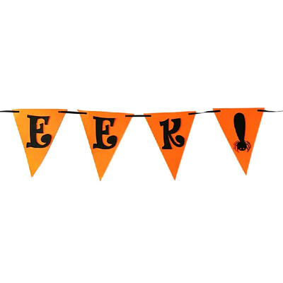

Happy Halloween Party Hanging Banner Wall Decor for Home School Office Party Decorations Bat&Pumpkin Garland