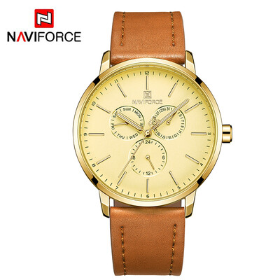 

NAVIFORCE NF3001 Men Watch Brand Sport Quartz Watches Hour Date Day Pointer Luminous Military Army Business Leather Wrist Watch