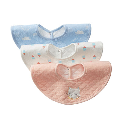 

WELLBER baby bib baby saliva towel can rotate newborn summer small bib cotton waterproof pencil 3 loaded