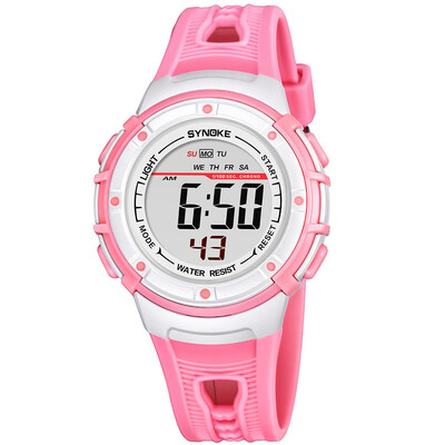 

SYNOKE Sport Children Wrist Watches LED Digital Stopwatch Alarm Luminous Water Resistant Girl Boy Watch