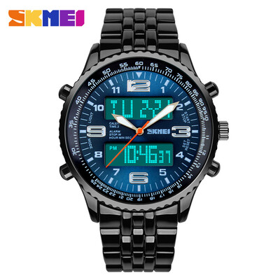 

SKMEI High Quality Analog-Digital Double Time Display Watch Waterproof Fashion Quartz Sports Wristwatch
