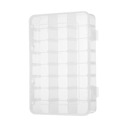 

Plastic Jewelry Organizer Box 24 Grids Clear Storage Transparent Container Compartment Box with Adjustable Dividers