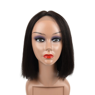 

StrongBeauty Natural black Medium Lace Front Wig 100 Human Hair Lace Wigs For Women