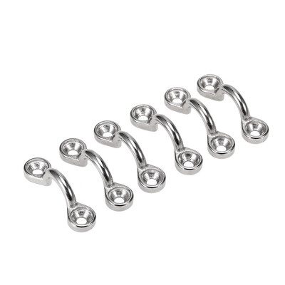 

6Pcs Kayak Pad Eyes Stainless Steel Tie Down Deck Loops Shock Cord Fastening Gear Replacement Kit
