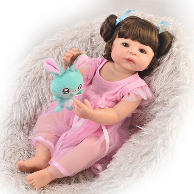 

Lifelike 23 57 cm Reborn Dolls Full Silicone Body Newborn Girl Babies Doll With New Face Style Childrens Day Gift Playing Toy