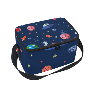 

ALAZA Lunch Box Insulated Space Ship Lunch Bag Large Cooler Tote Bag for Men Women